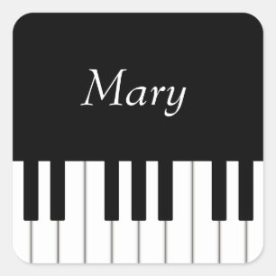 Sticker Carré Clavier de piano classique Musicien personnalisé