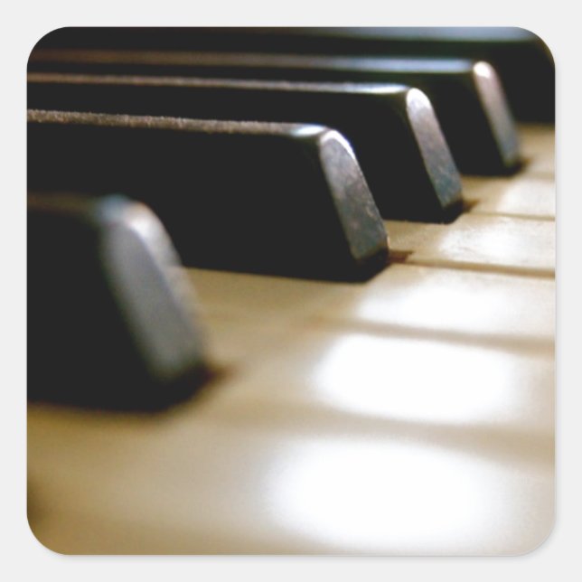 Sticker Carré Clavier de piano élégant Musique (Devant)