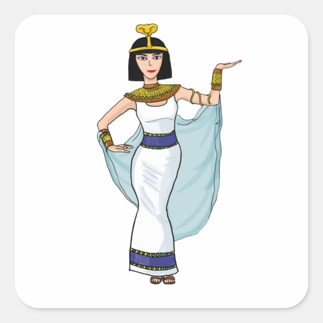 Sticker Carré Cléopâtre le pharaon d'Egypte (Devant)