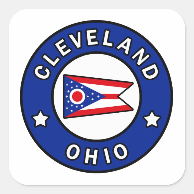 Sticker Carré Cleveland Ohio (Devant)