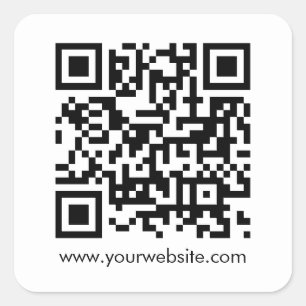 Sticker Carré Client Business QR Code Moderne Simple Modèle