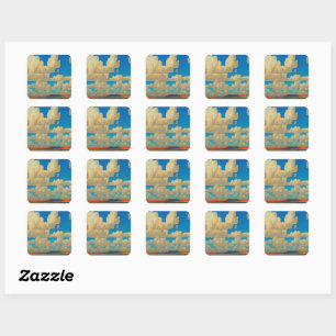 Sticker Carré Cloud World par Maynard Dixon