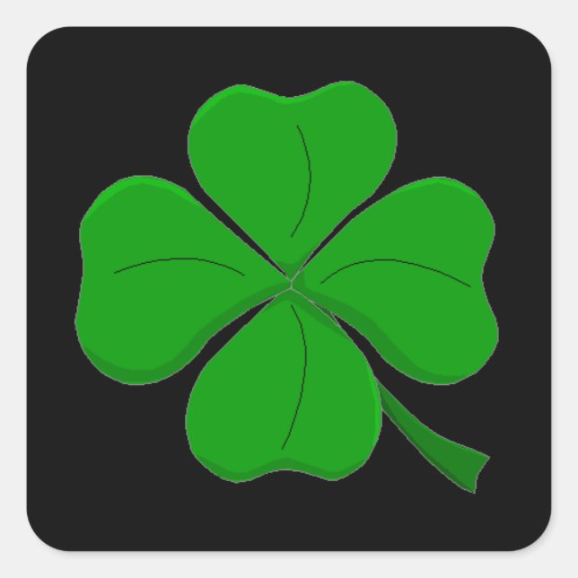 Sticker Carré "Clover à quatre feuilles" (Devant)
