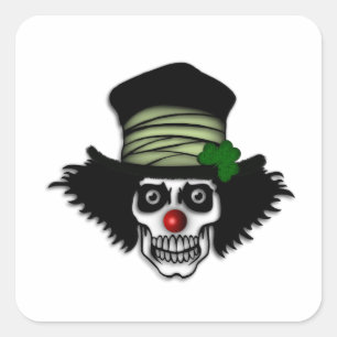 Sticker Carré Clown de squelette irlandais