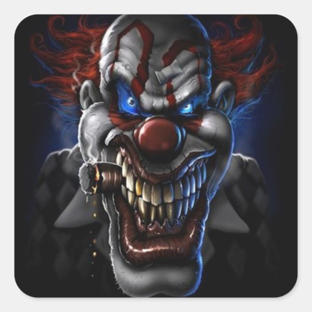 Sticker Carré Clown Et Cigar (Devant)