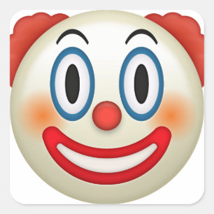 Sticker Carré Clown fou Emoji