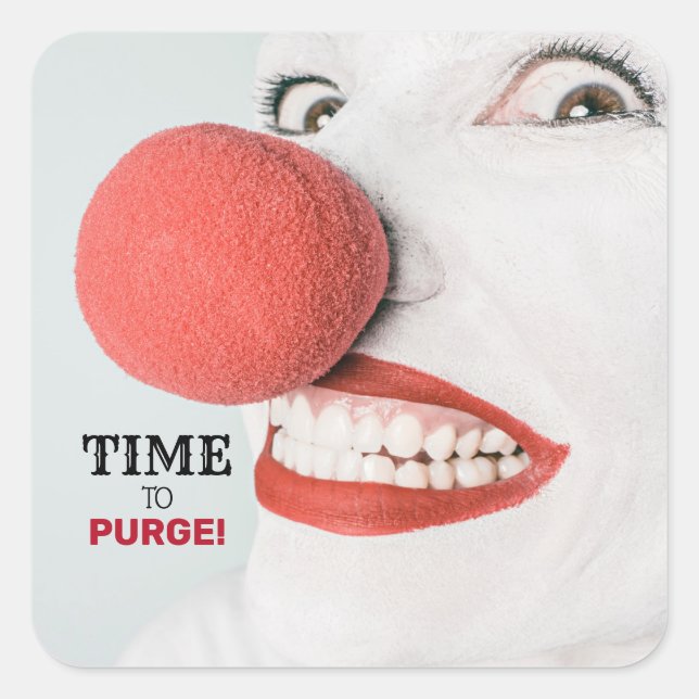 Sticker Carré Clown tueur, Halloween (Devant)