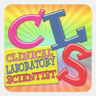 STICKER CARRÉ CLS SCIENTIFIQUE EN LABORATOIRE CLINIQUE BLANC