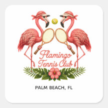 Club de Tennis Flamingo Vintage Personnalisé