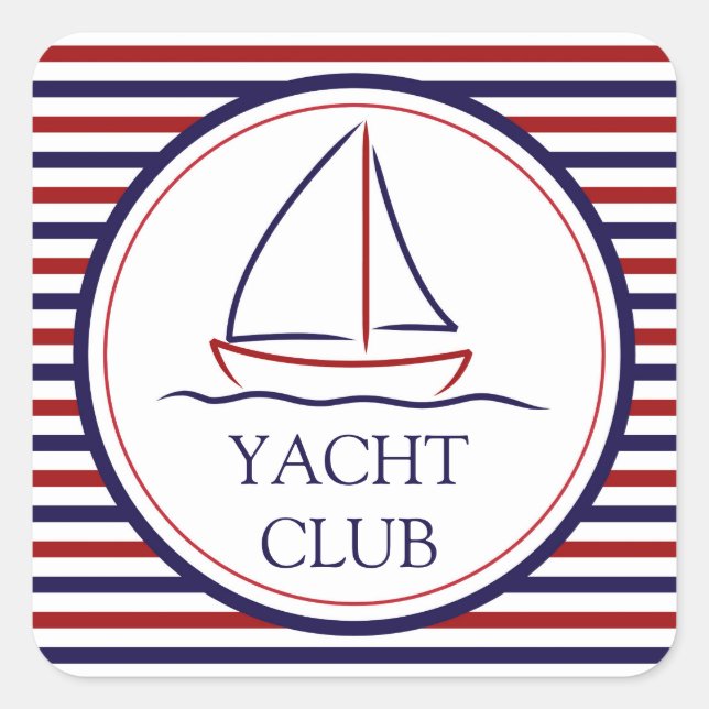 Sticker Carré Club de yacht (Devant)