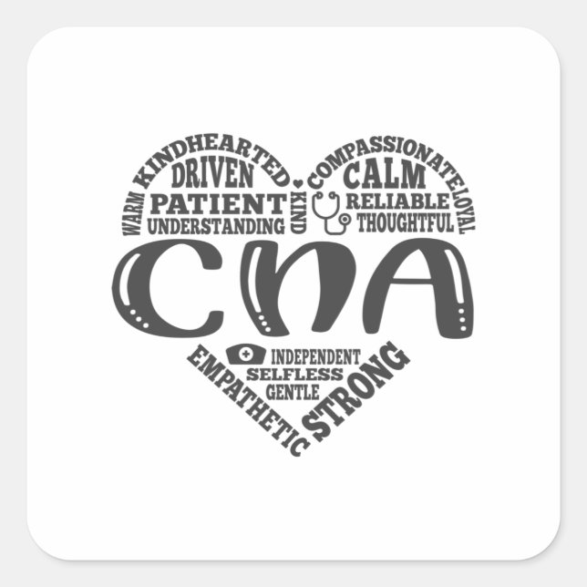 Sticker Carré CNA, reconnaissance des infirmières de l'AIIC, Sub (Devant)