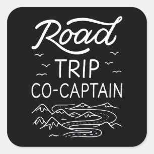 Sticker Carré Cocapitaine de road trip I - Navigateur de camping