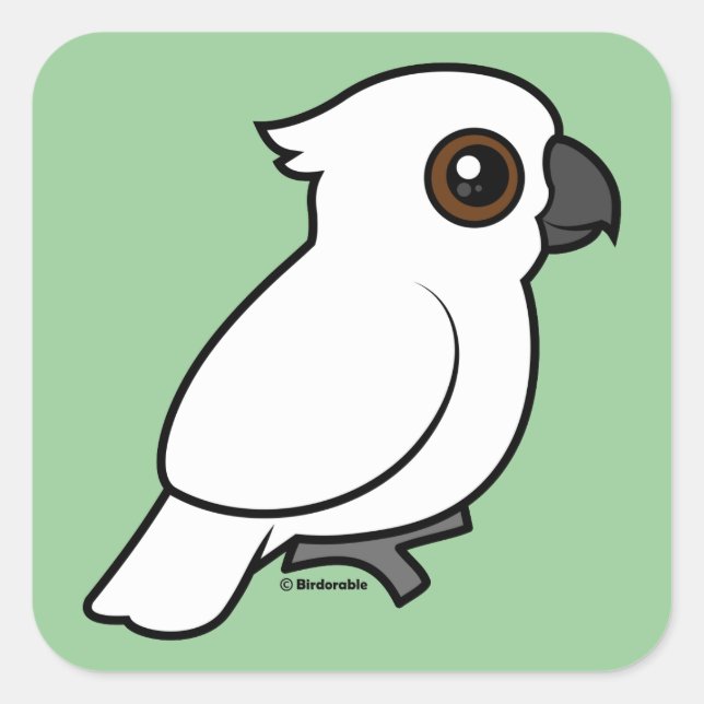 Sticker Carré Cockatoo Parapluie (plat) (Devant)