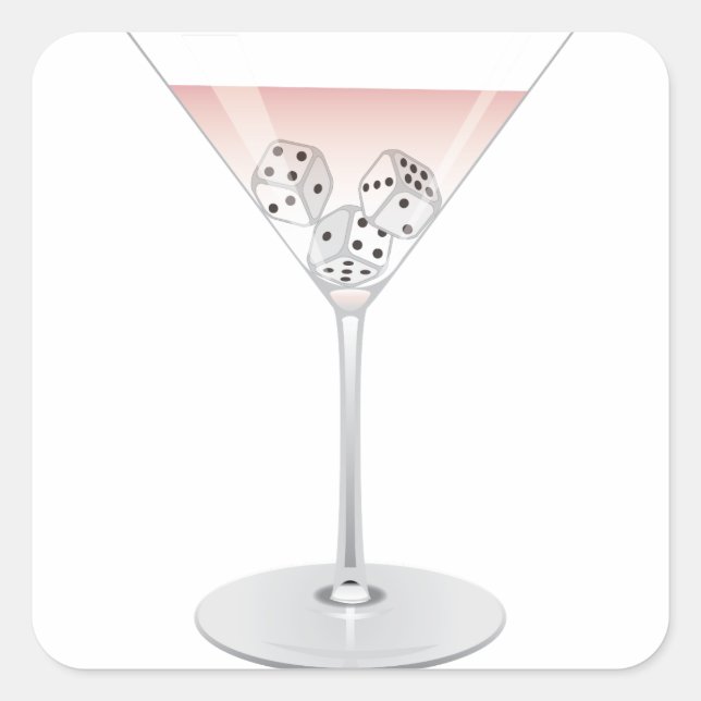 Sticker Carré Cocktail Bunco Martini (Devant)