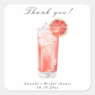 Sticker Carré Cocktail Citrus Mariage