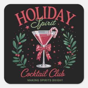 Sticker Carré Cocktail Holiday Spirit Club Noël