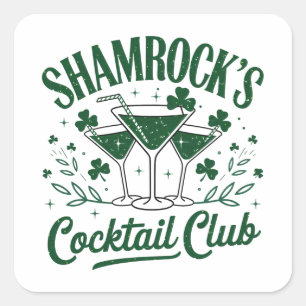 Sticker Carré Cocktail shamrock