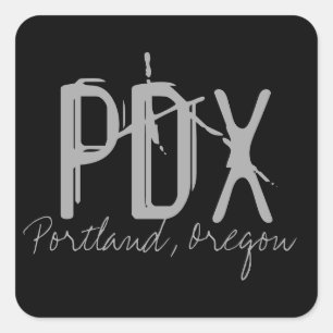 Sticker Carré Code aéroport PDX Portland