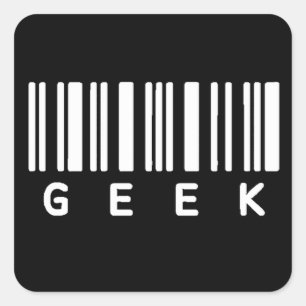 Sticker Carré Code-barres geek