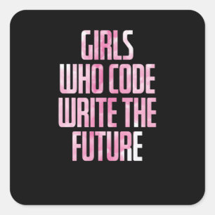 Sticker Carré Code de Girls Who Write the future PC