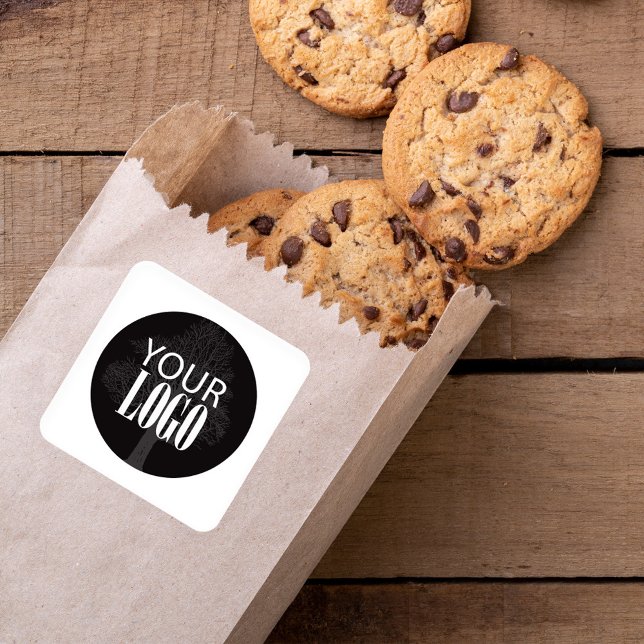 Sticker Carré Code QR Ajouter votre logo (Simply add your logo template with a simple style. )