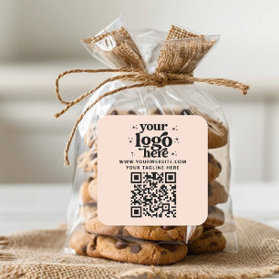 Sticker Carré Code QR Ajouter votre logo promotionnel de marque 