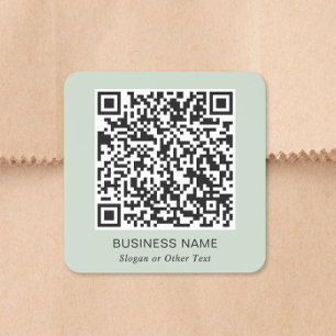 Sticker Carré Code QR Business Vert Sage
