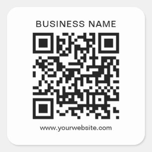 Sticker Carré Code QR commercial minimaliste client noir blanc