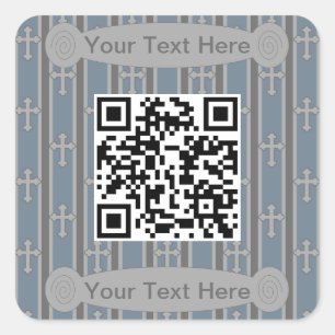 Sticker Carré Code QR croisé amusant et fantaisie
