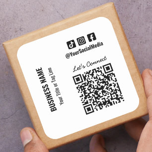 Sticker Carré Code QR des médias sociaux