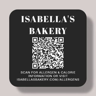 Sticker Carré Code QR d'information sur les calories en cas d'al