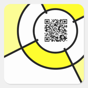 Sticker Carré code QR du bullseye jaune