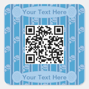 Sticker Carré Code QR du détective amusant et fantaisiste