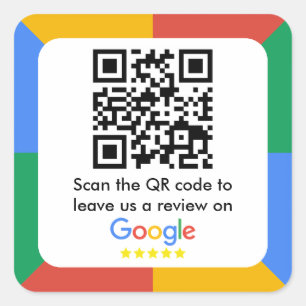 Sticker Carré Code QR du lien Google Review