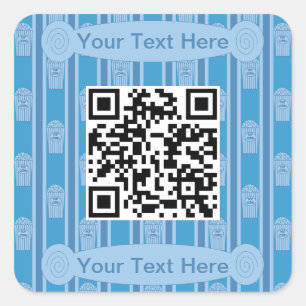 Sticker Carré Code QR du pop-corn amusant et fantaisiste