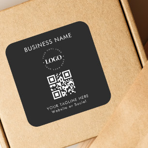 Sticker Carré Code QR et texte simple pour logo de société d'ent