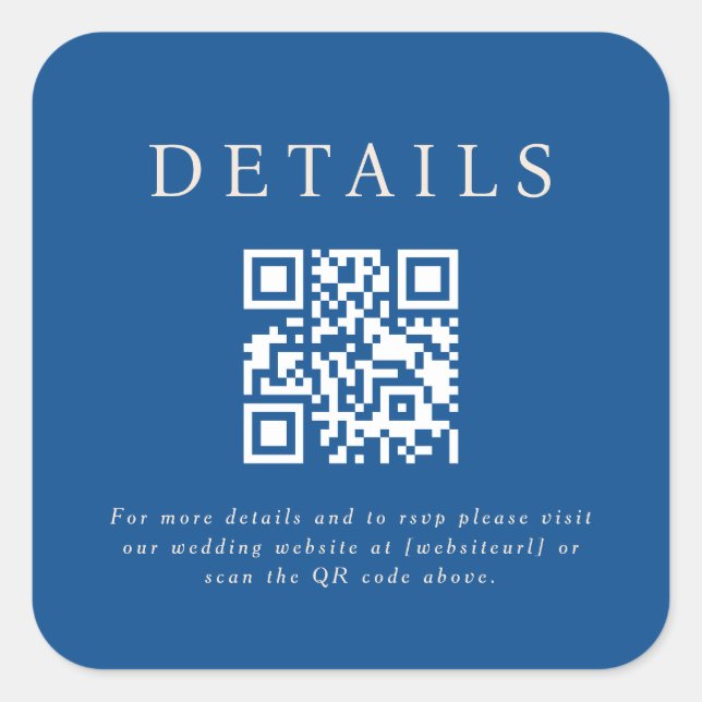 Sticker Carré Code QR Mariage Parker (Devant)