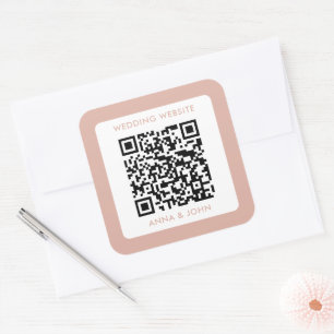 Sticker Carré code qr minimaliste moderne neutre mariage