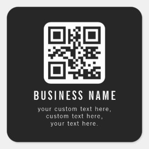 Sticker Carré Code QR personnalisable & Conception de texte modi