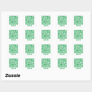 Sticker Carré Code QR personnalisable SCAN ME green Carré Sticke
