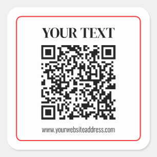 Sticker Carré Code QR personnalisable simple