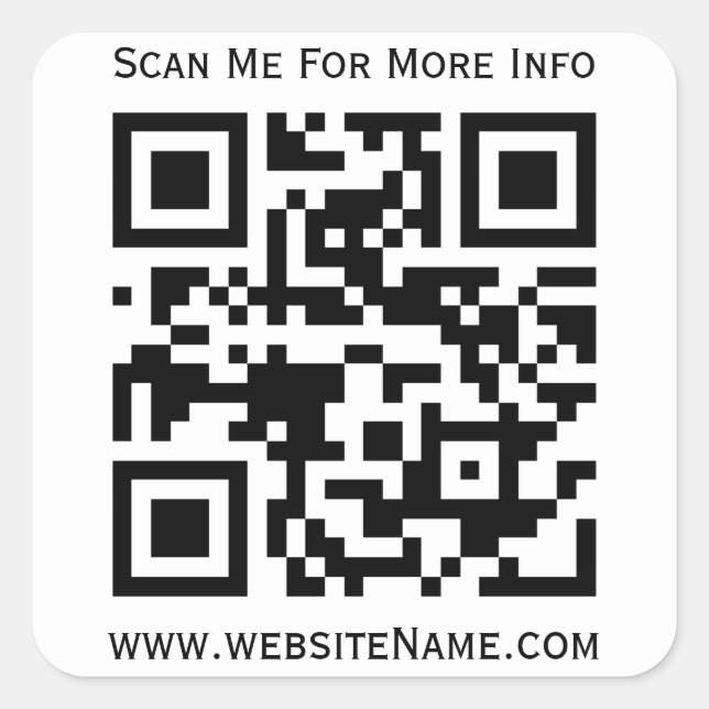 Sticker Carré Code QR personnalisé (Devant)