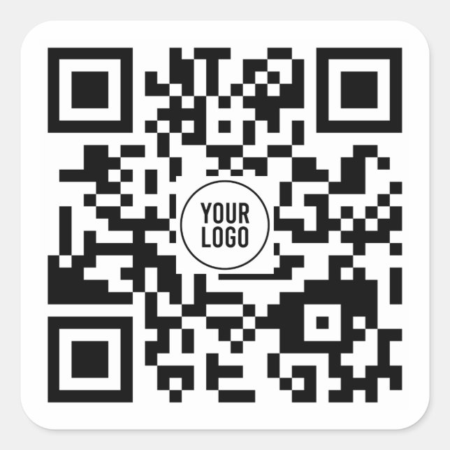 Sticker Carré Code QR personnalisé avec logo (Devant)