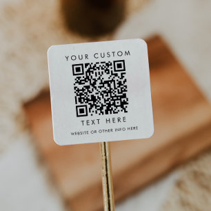 Sticker Carré Code QR personnalisé pour petites entreprises avec