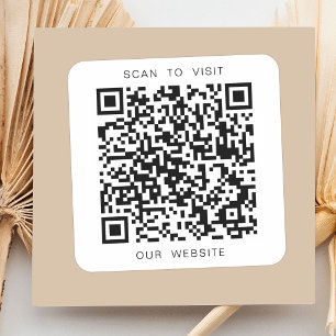 Sticker Carré Code QR personnalisé Visitez notre site Web Noir e
