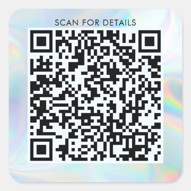 Sticker Carré Code QR pour l'holographie personnelle ou professi (Devant)