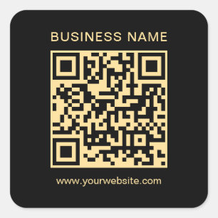 Sticker Carré Code QR professionnel personnalisé moderne noir et