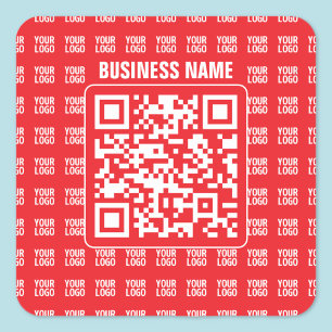 Sticker Carré Code QR promotionnel (modifiable) avec Motif Logo