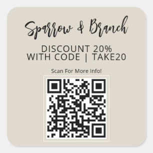 Sticker Carré Code QR rabais coupon scanner
