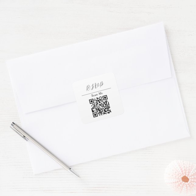 Sticker Carré Code QR Rsvp en ligne (Enveloppe)